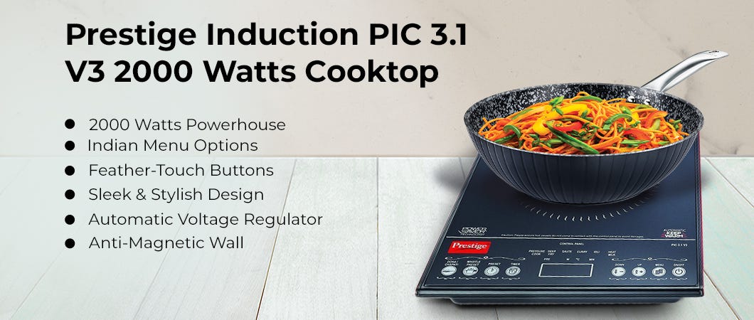 Prestige Induction PIC 3.1 V3 2000 Watts Cooktop